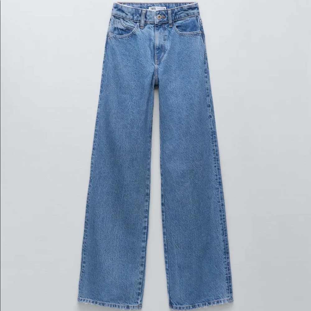 ZARA Hi-Rise Wide Leg Jeans